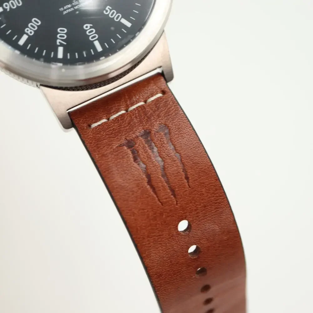 Vestal Retrofocus Mens 44mm Field Watch Monster Italian Leather w New Battery